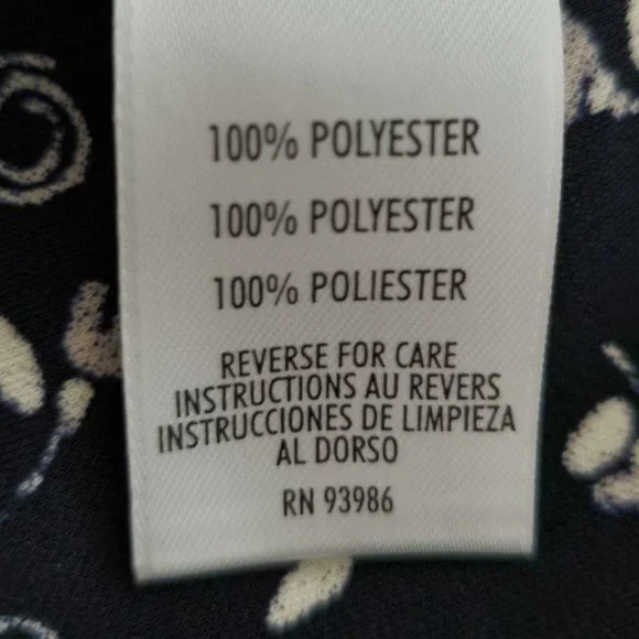 Petite Sophisticate Floral Scoop Neck Shell/Tank Top | NWOT | XSP | Navy Pink WH - Picture 7 of 11